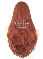 27" Wavy Reddish Brown Synthetic Wig SS178