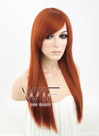 22" Straight Brownish Orange Synthetic Wig TB1117