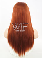 22" Straight Brownish Orange Synthetic Wig TB1117