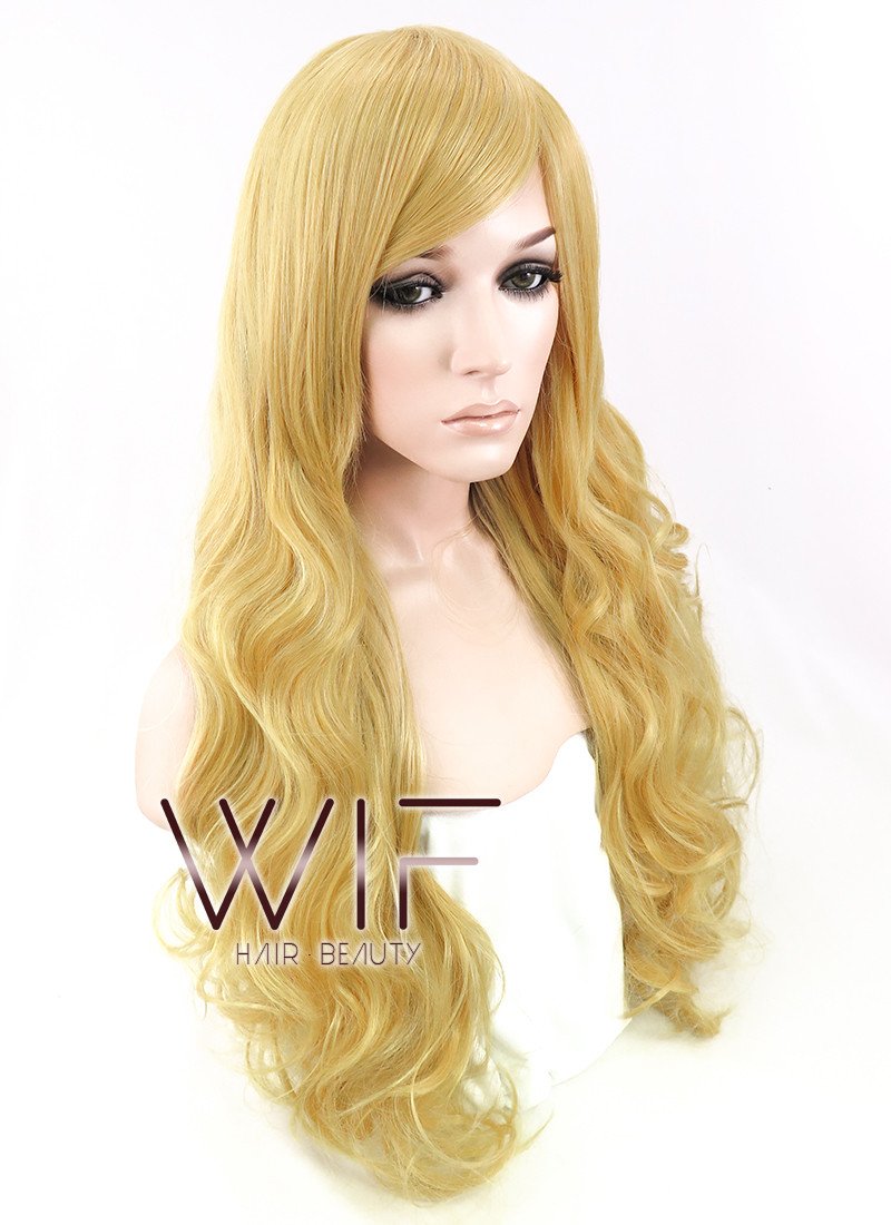 31" Wavy Yellow Blonde Synthetic Wig TB1469