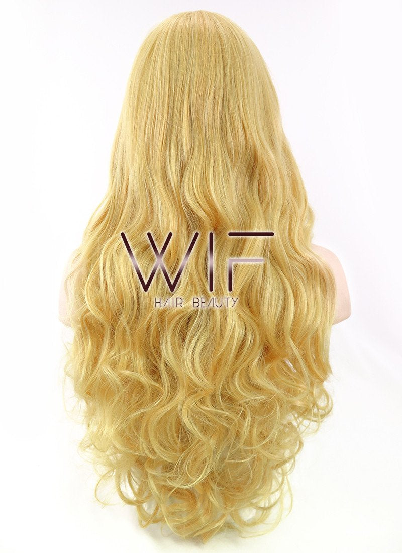 31" Wavy Yellow Blonde Synthetic Wig TB1469
