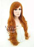 31" Wavy Orange Synthetic Wig TB1607