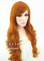 31" Wavy Orange Synthetic Wig TB1607