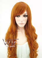 31" Wavy Orange Synthetic Wig TB1607