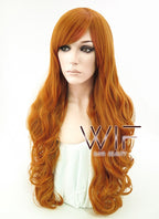 31" Wavy Orange Synthetic Wig TB1607