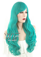 26" Wavy Turquoise Green Synthetic Wig TB1324