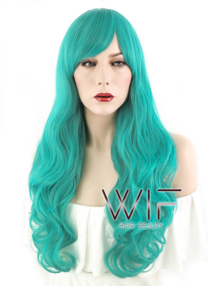 26" Wavy Turquoise Green Synthetic Wig TB1324