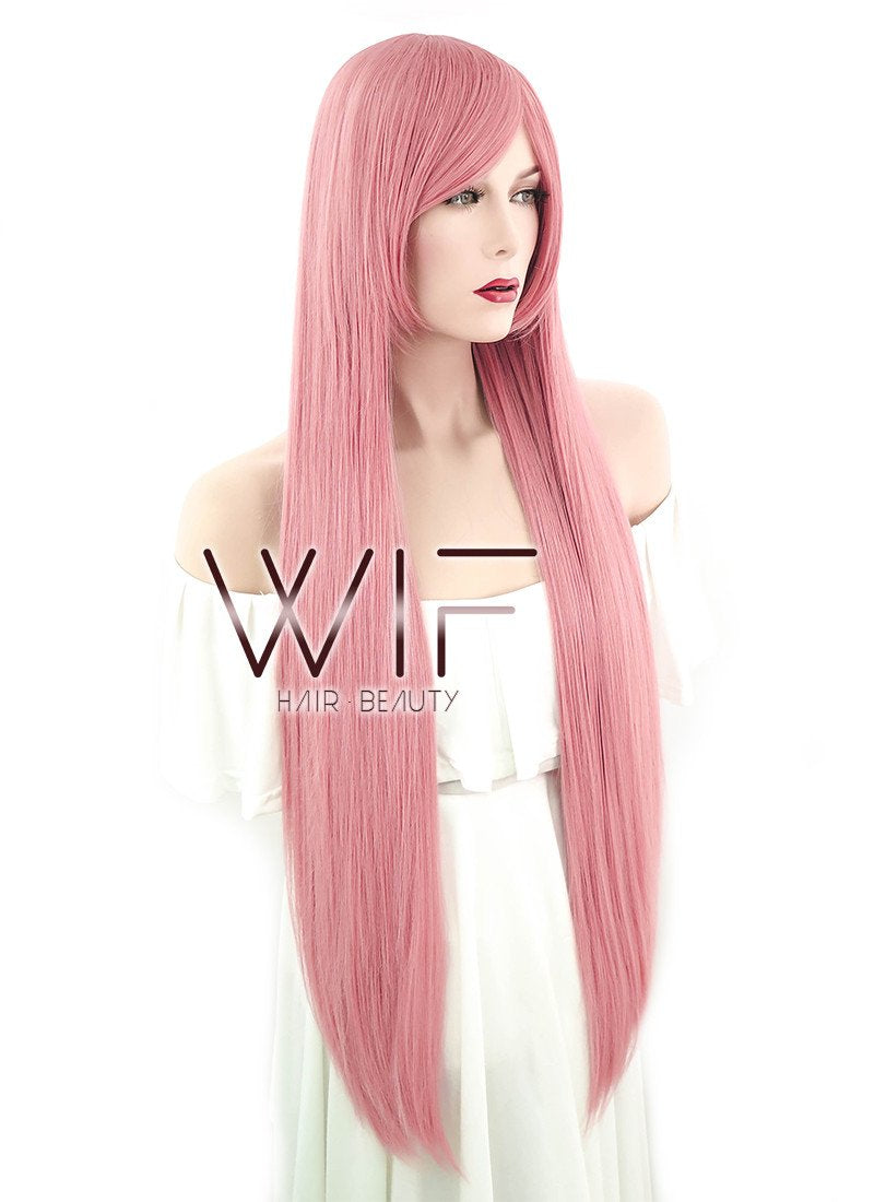 39" Straight Milkshake Pink Synthetic Wig TB1381