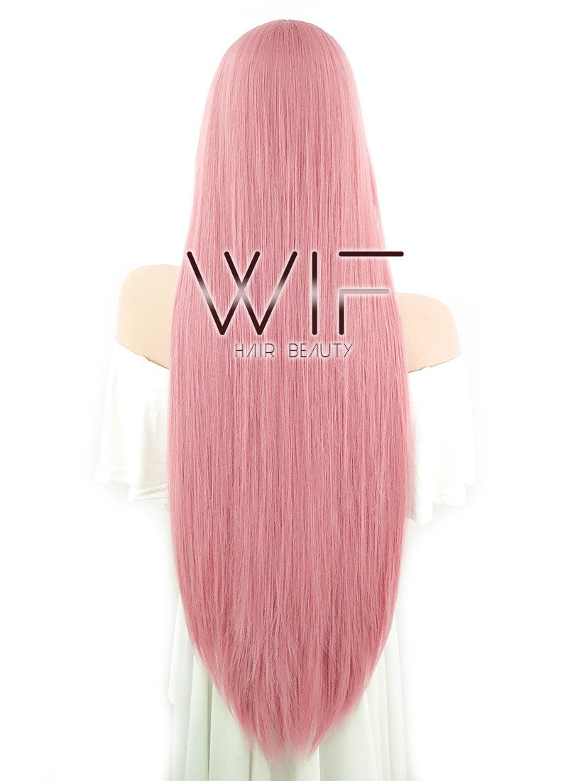 39" Straight Milkshake Pink Synthetic Wig TB1381
