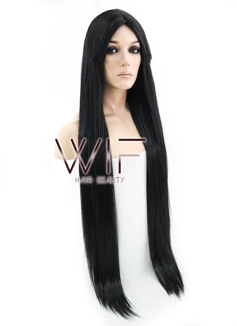 39" Straight Black Synthetic Wig TBZ1091