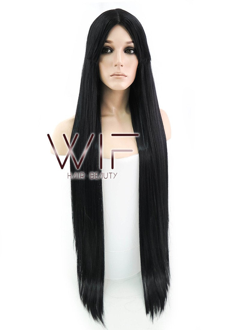 39" Straight Black Synthetic Wig TBZ1091