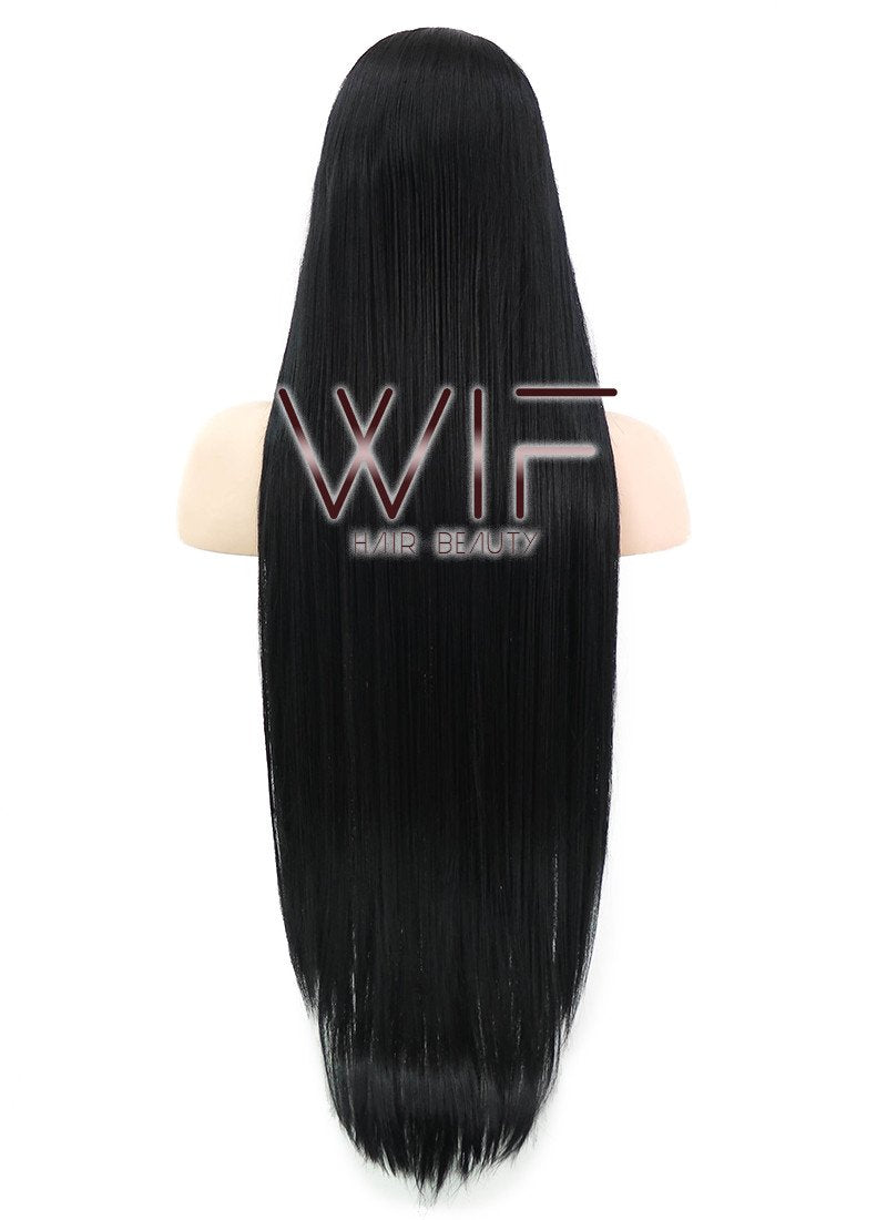 39" Straight Black Synthetic Wig TBZ1091