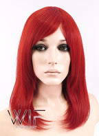 16" Straight Red Synthetic Wig TBZ1101