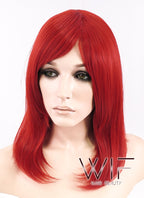16" Straight Red Synthetic Wig TBZ1101