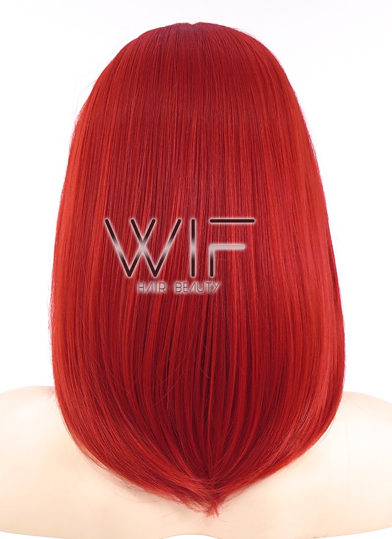16" Straight Red Synthetic Wig TBZ1101