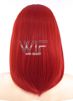 16" Straight Red Synthetic Wig TBZ1101