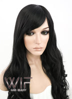31" Wavy Black Synthetic Wig TBZ396A