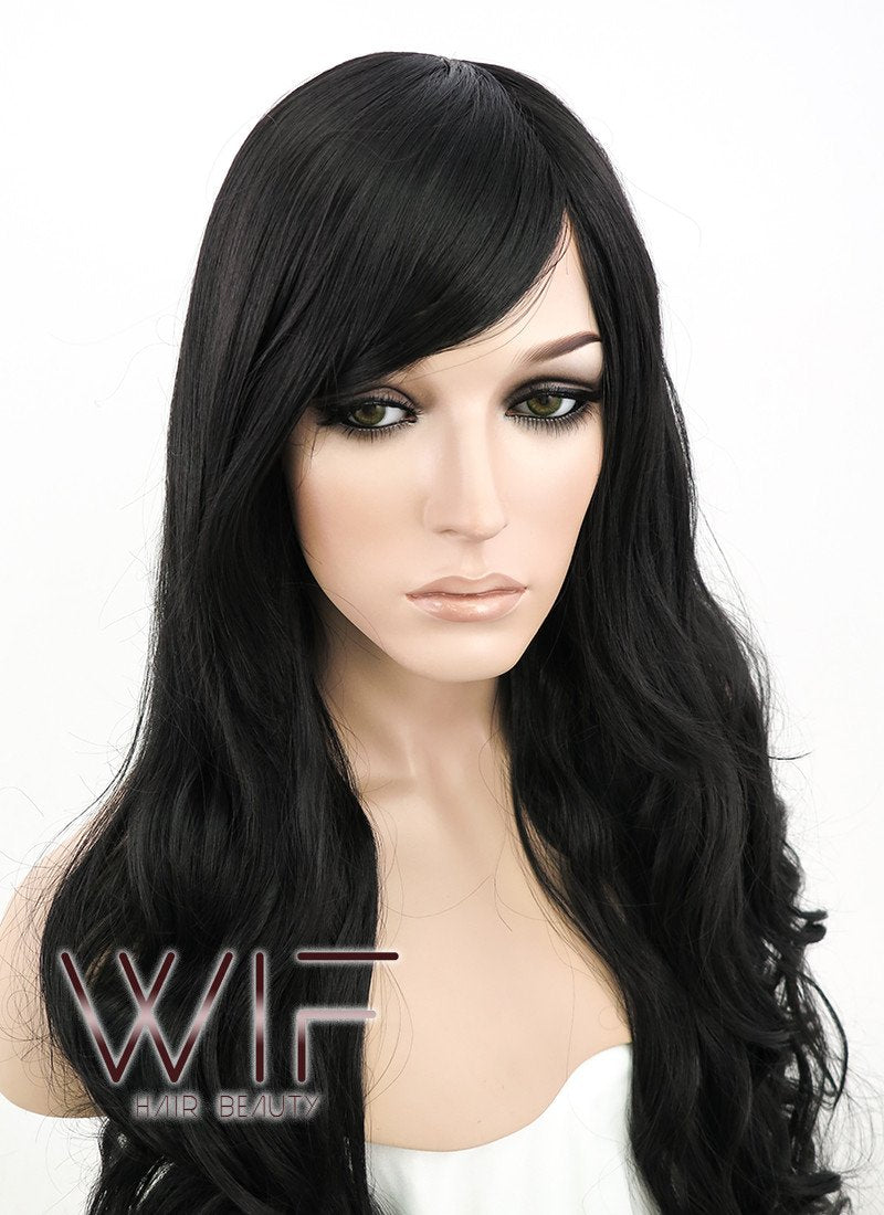 31" Wavy Black Synthetic Wig TBZ396A