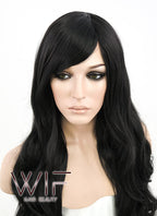 31" Wavy Black Synthetic Wig TBZ396A