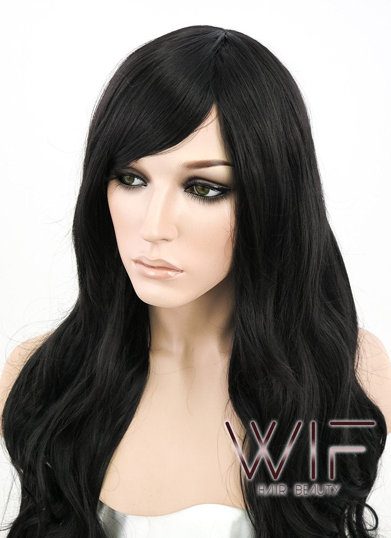 31" Wavy Black Synthetic Wig TBZ396A