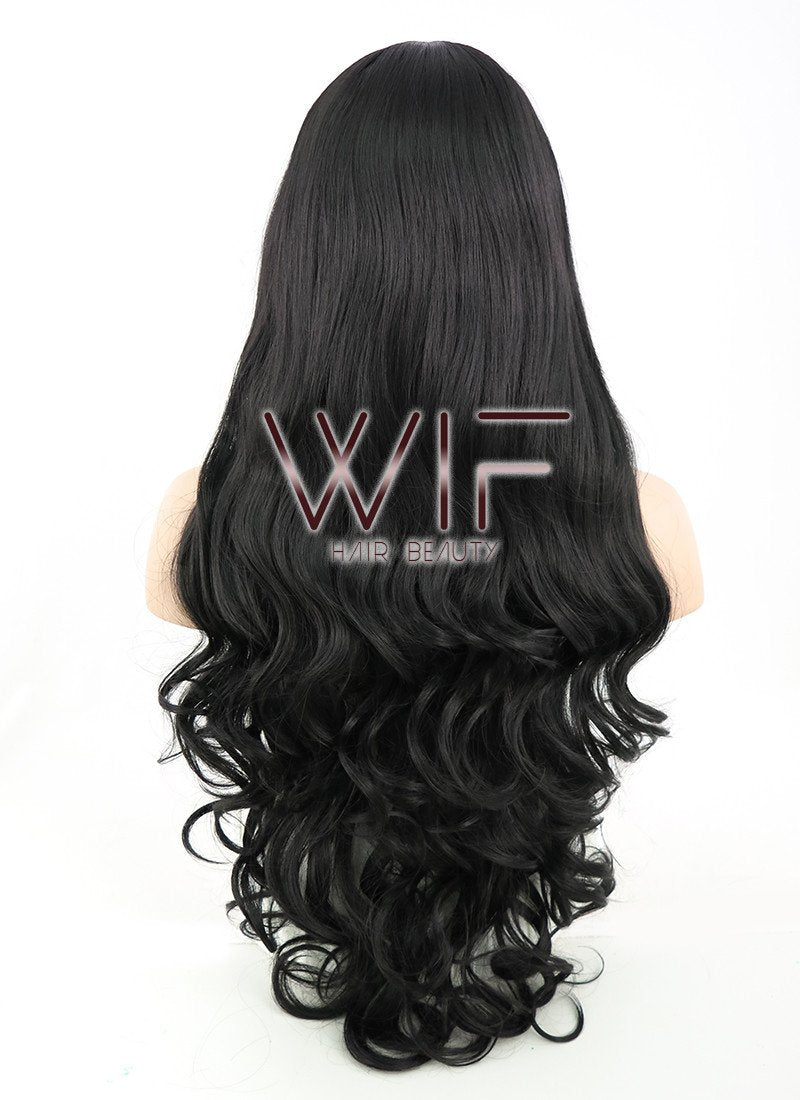 31" Wavy Black Synthetic Wig TBZ396A