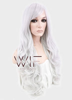 33" Wavy Silver White Synthetic Wig TBZ547