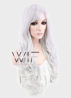 33" Wavy Silver White Synthetic Wig TBZ547