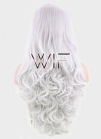 33" Wavy Silver White Synthetic Wig TBZ547