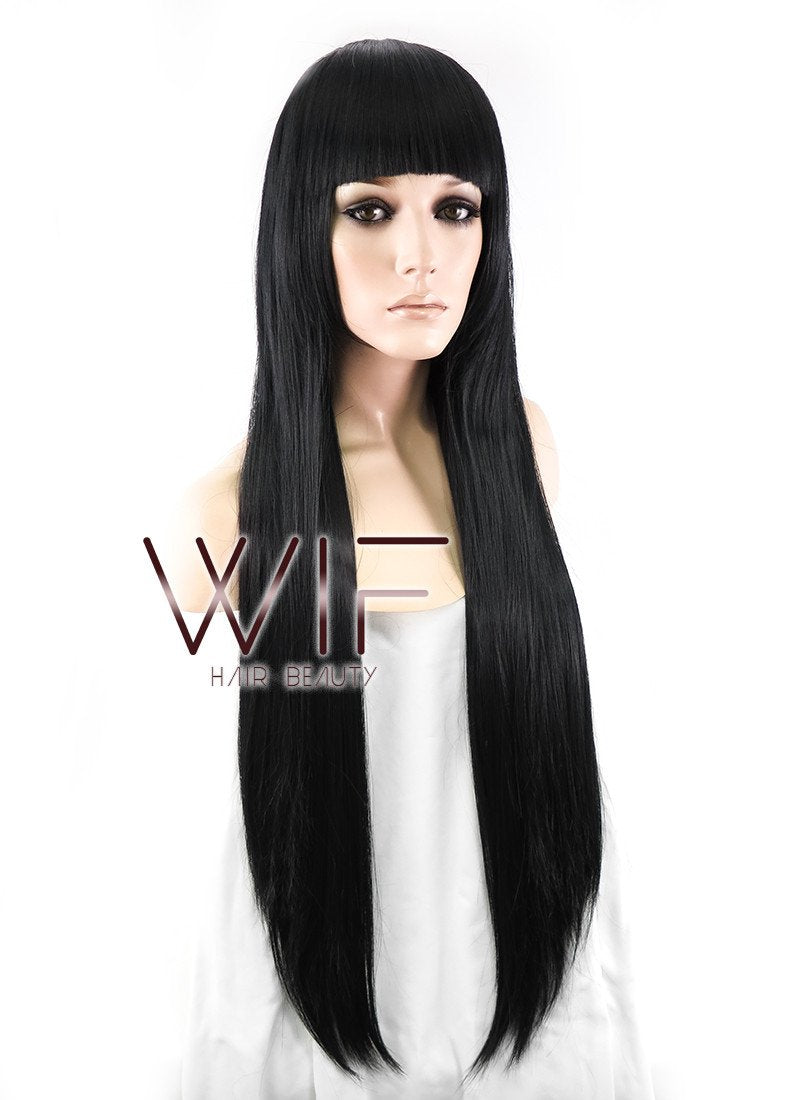 31" Straight Jet Black Synthetic Wig TBZ871