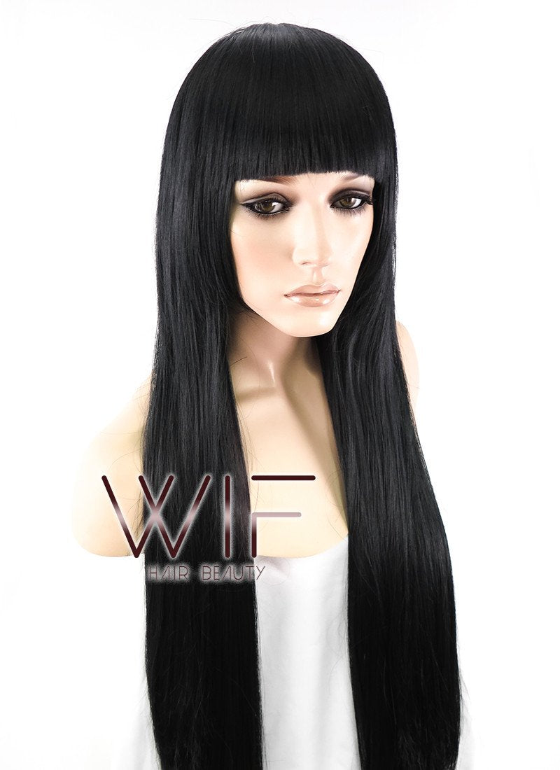 31" Straight Jet Black Synthetic Wig TBZ871