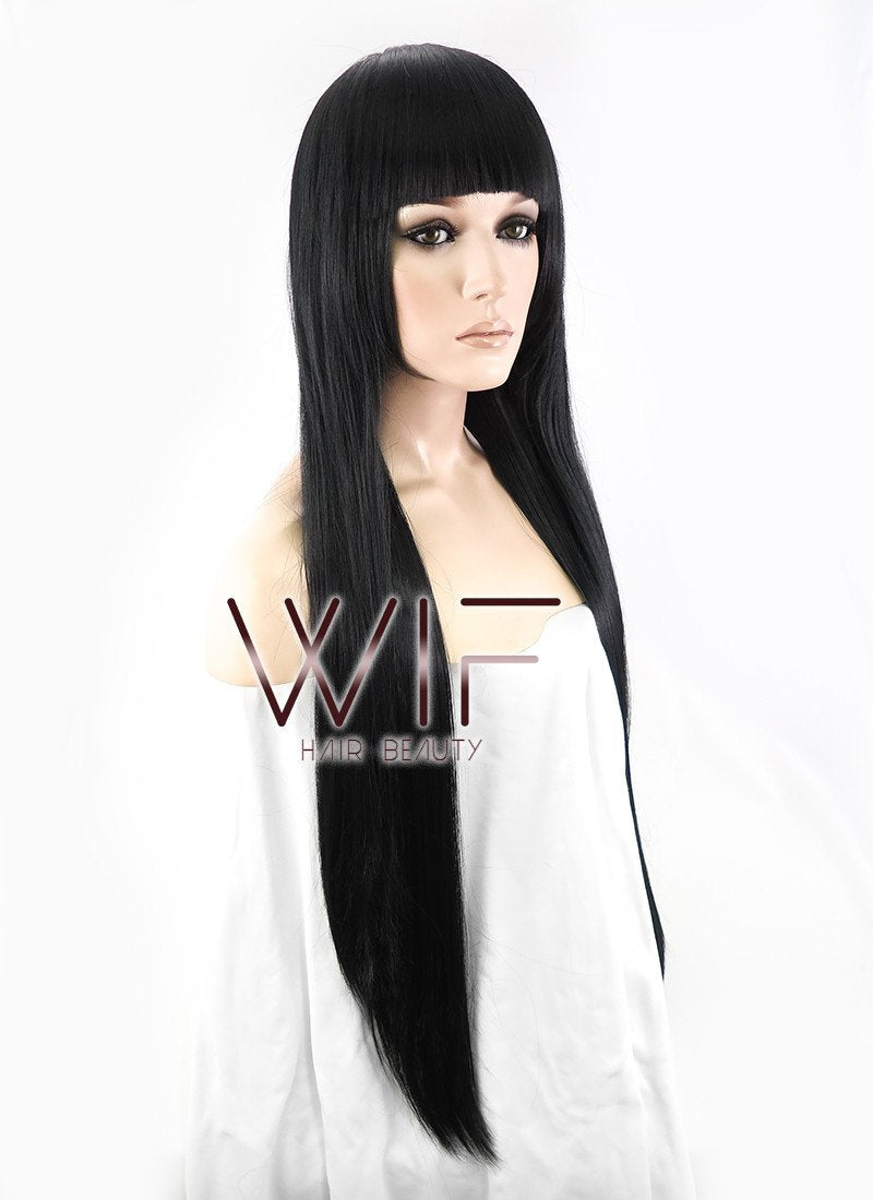31" Straight Jet Black Synthetic Wig TBZ871