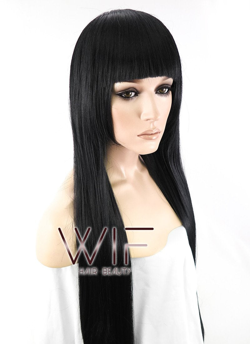 31" Straight Jet Black Synthetic Wig TBZ871