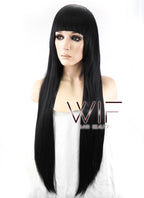 31" Straight Jet Black Synthetic Wig TBZ871