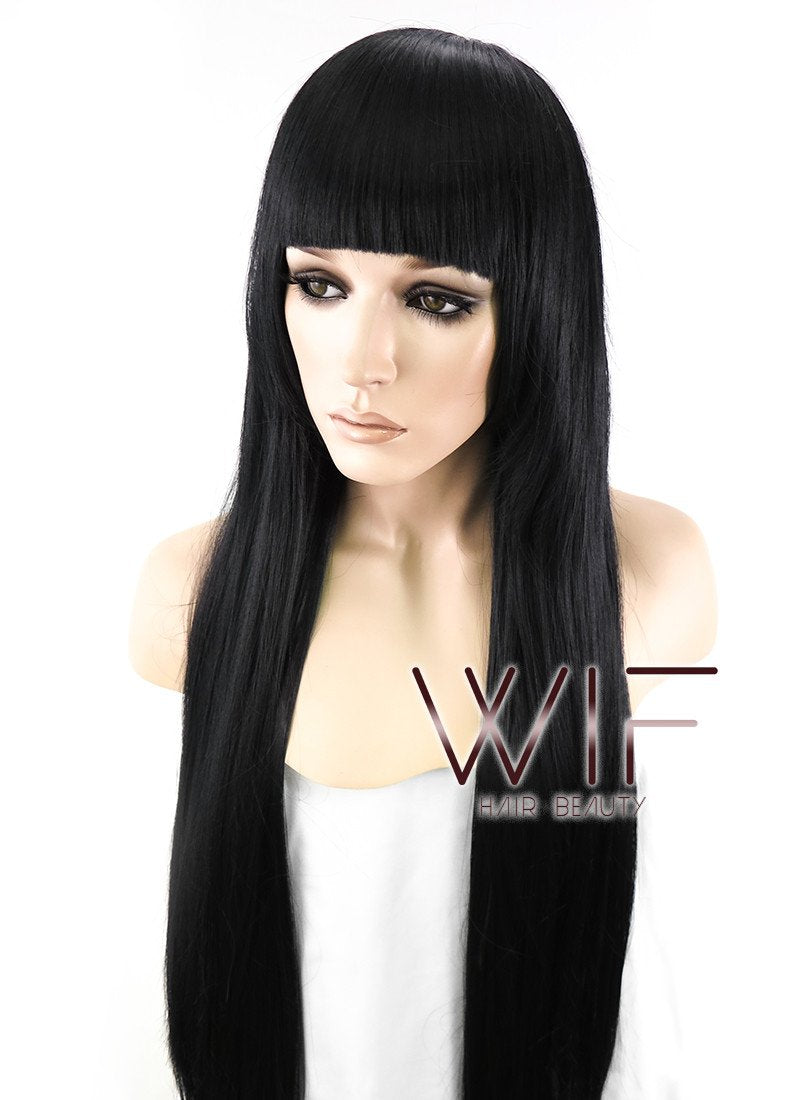 31" Straight Jet Black Synthetic Wig TBZ871