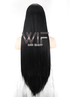 31" Straight Jet Black Synthetic Wig TBZ871