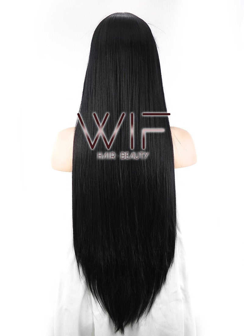 31" Straight Jet Black Synthetic Wig TBZ871