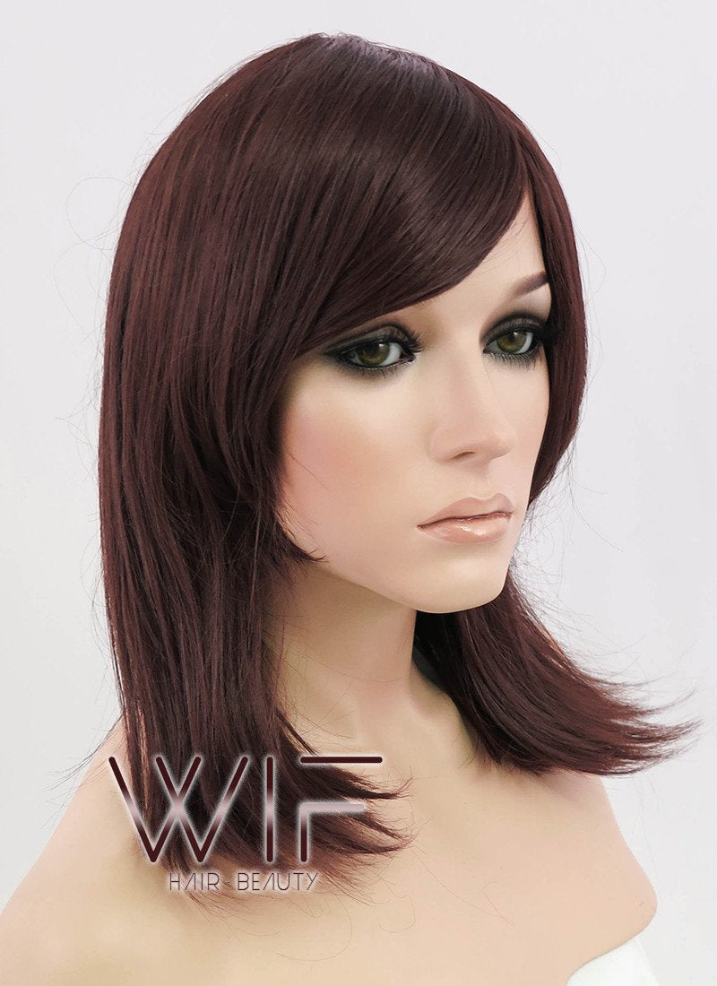 16" Straight Dark Brown Synthetic Wig TBZ917