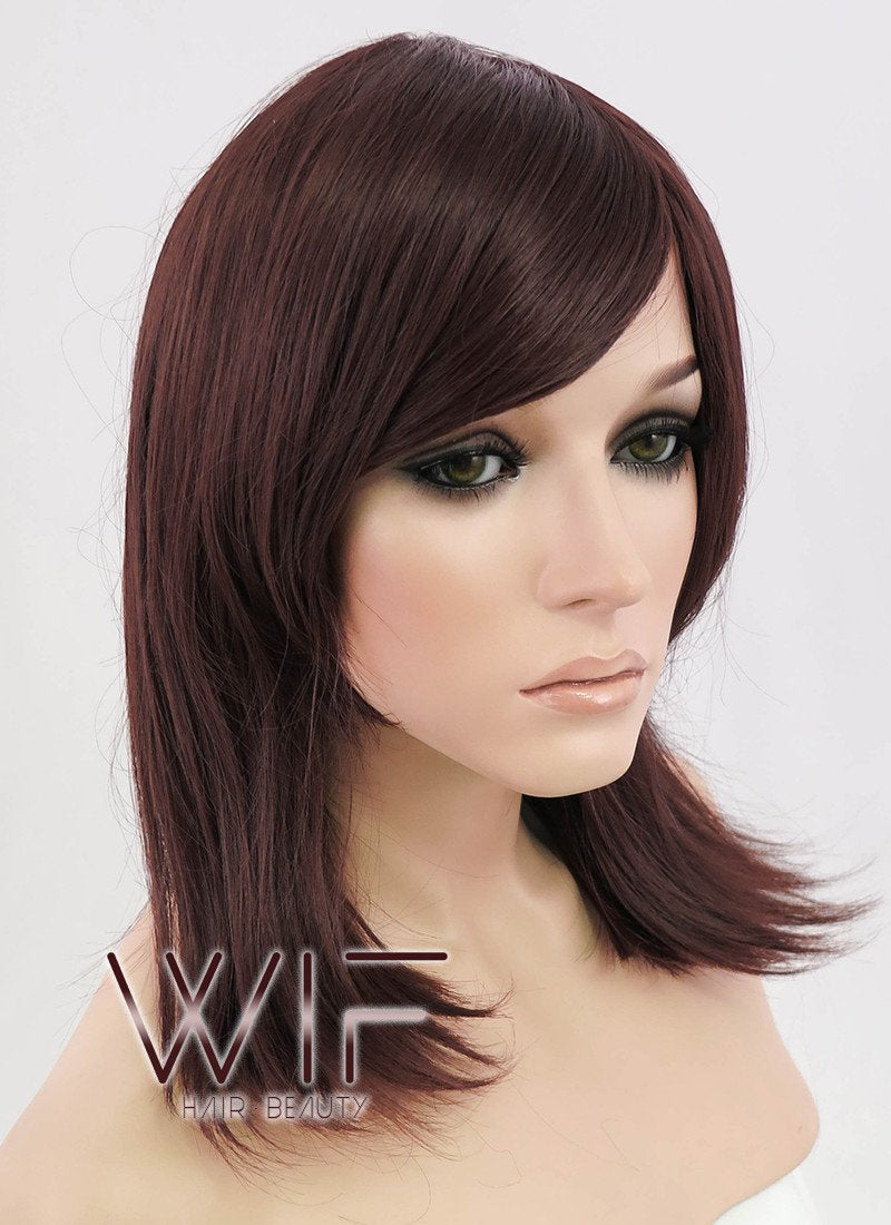 16" Straight Dark Brown Synthetic Wig TBZ917