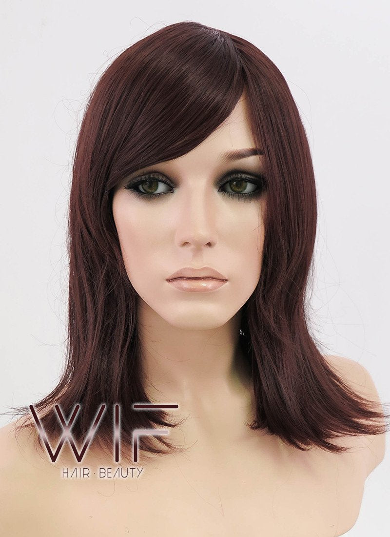 16" Straight Dark Brown Synthetic Wig TBZ917