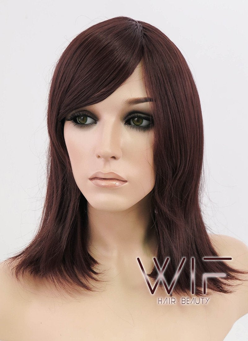 16" Straight Dark Brown Synthetic Wig TBZ917