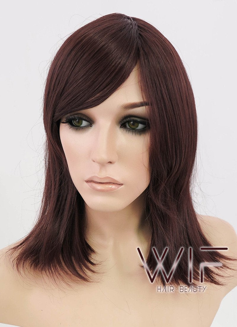 16" Straight Dark Brown Synthetic Wig TBZ917