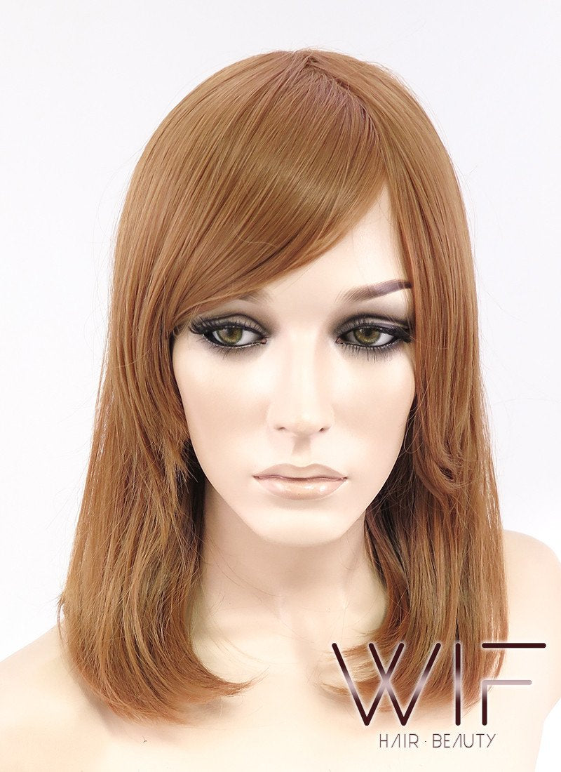 16" Straight Light Brown Synthetic Wig TBZ921
