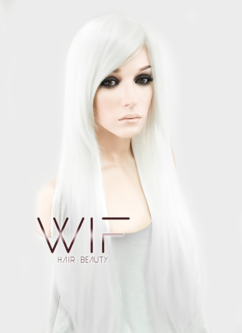 31" Straight White Synthetic Wig TBZ941