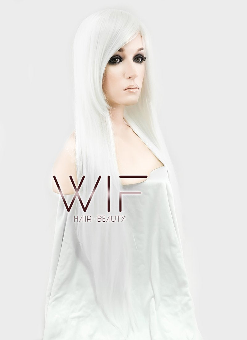 31" Straight White Synthetic Wig TBZ941