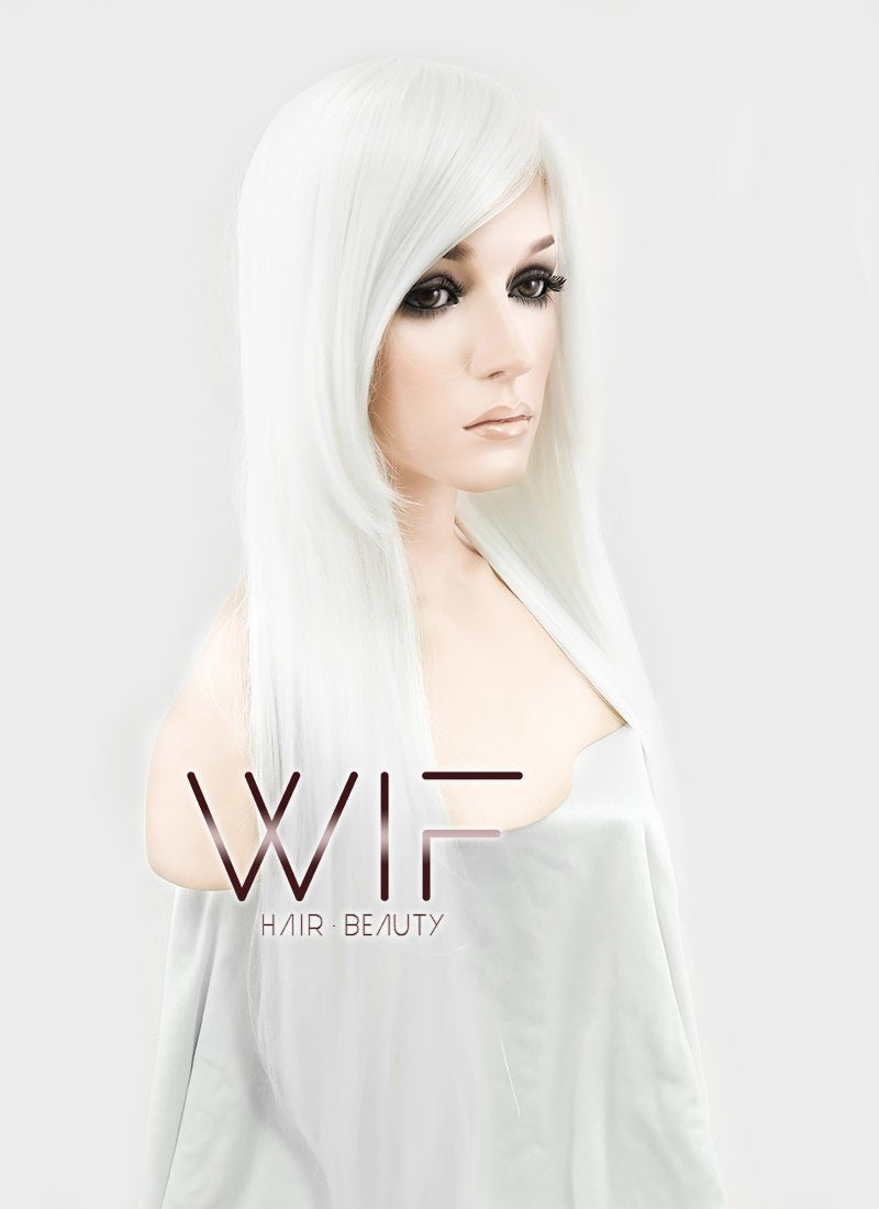 31" Straight White Synthetic Wig TBZ941