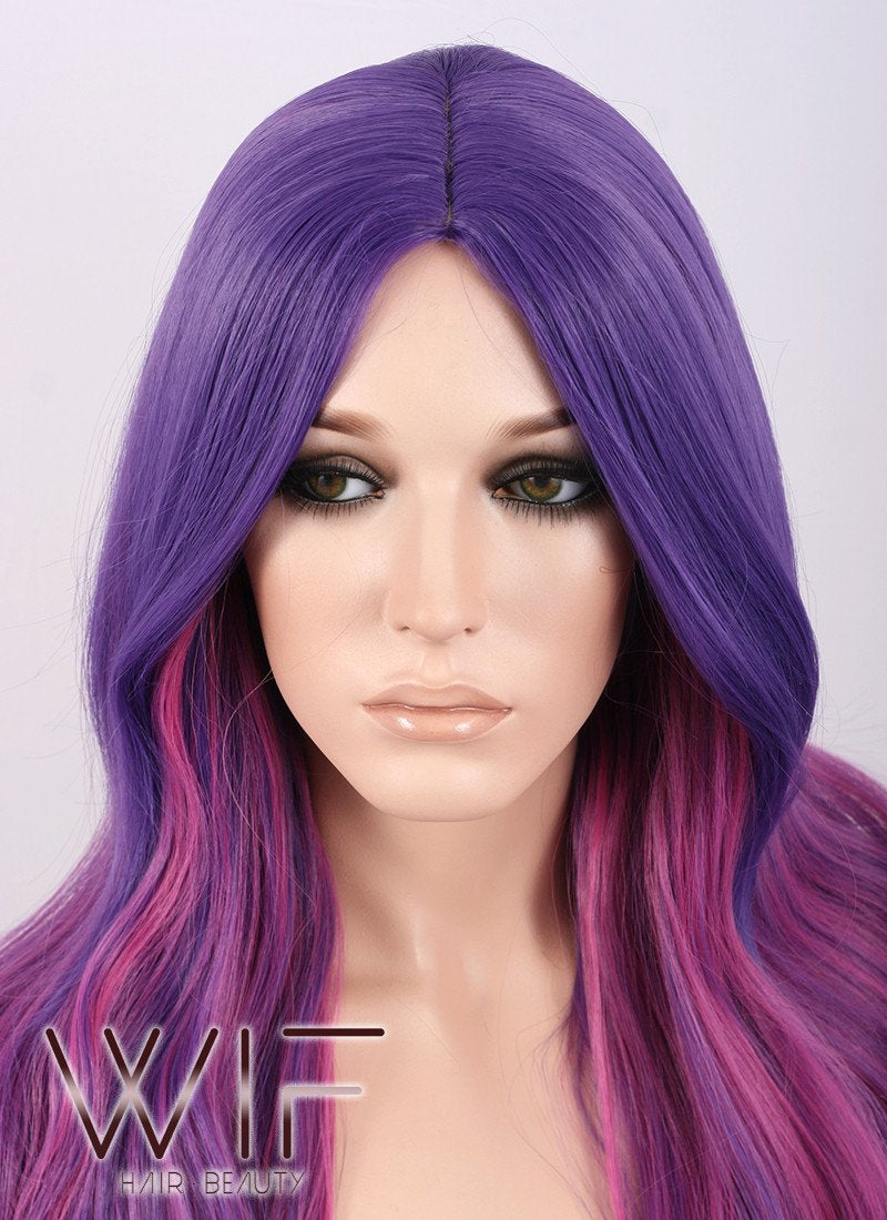 31" Wavy Mixed Purple Synthetic Wig TBZ961