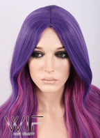 31" Wavy Mixed Purple Synthetic Wig TBZ961
