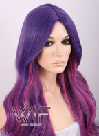 31" Wavy Mixed Purple Synthetic Wig TBZ961