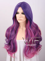 31" Wavy Mixed Purple Synthetic Wig TBZ961