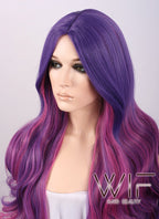 31" Wavy Mixed Purple Synthetic Wig TBZ961